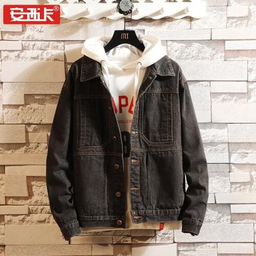 New Winter Cross Patch Fashion Denim Jacket Men Casual Jeans Coats Outerwear Plus Size Slim Brand Clothing