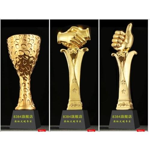 Metal cup football crown basketball badminton racing customized fishing racing customized fishing trophies Free engraving World