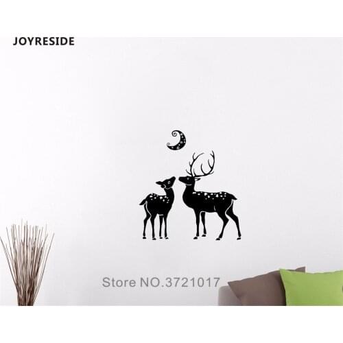 JOYRESIDE Deer Animals Family Wall Hunting Decal Vinyl Stickers Interior Decor Home Bedroom Art Design Decoration Mural A210