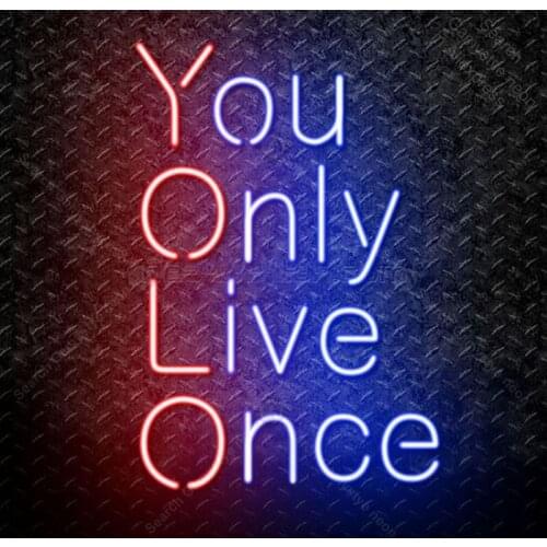 Neon Sign You only Live Once Neon Bulb sign Arcade handcraft Beer Restaurant Home Bedroom Decorate room vintage neon light