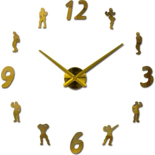 New mirror effect diy digital Europe style still life Living room wall stickers home decoration quartz big watch wall clock