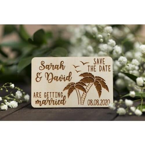 Beach Save the Date Magnet, Beach Wedding Magnet, Hawaii Wedding Save The Date magnet, Palm Tree Save The Date, Personalized Wed