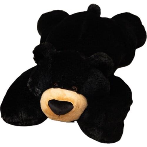 35/55/75cm Plush Teddy Bear Cozy Pillow Stuffed Animals Black Bear Plush Toys Plushie Gift for Girl Kids Sofa Cushion