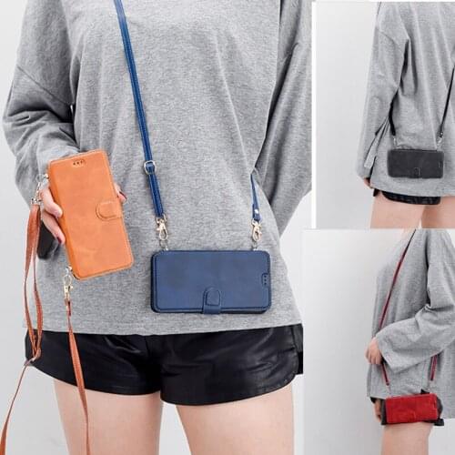 Simple card wallet crossbody chain leather case for Redmi 6 6A Pro 7 8 8A note5 note6 note7 note8 pro 8T k30 K20 pro A2lite case