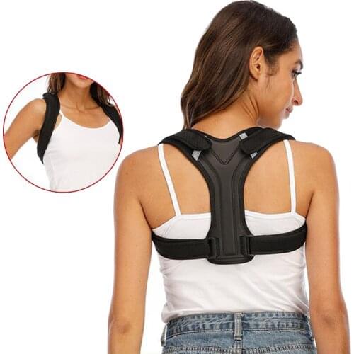Adjustable Posture Corrector Back Support Belt Brace Posture Correction Shoulder Spine Straightener Women Men Reflective Strip