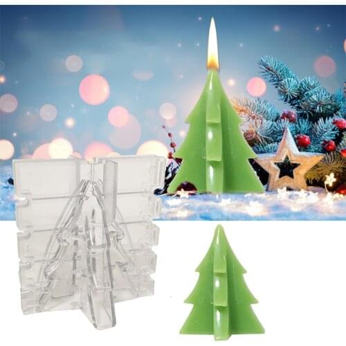Christmas Tree Design Candle Mold 3D Handcraft Molds For Candles Creative DIY Mould For Candle Making Soap Handmade Tool Durable