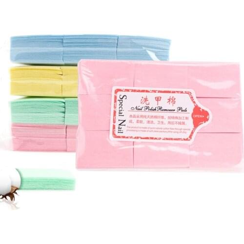 1 Pack (630pcs) pink/blue/yellow/green Nail Art Acrylic UV Gel Polish Remover Clean Cotton Lint Pads Wraps Paper Wipes Manicure