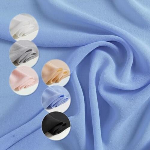 Mulberry Silk Thin Transparent Fabric Shirt Dress Lining Cloth 03 Georgette Plain Solid Color