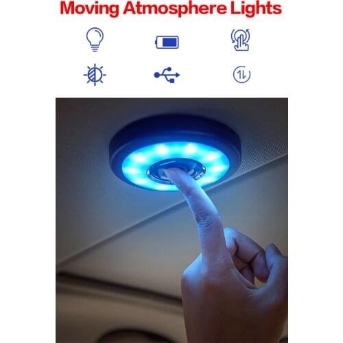 Reading Light Led Magnet Ceiling Light Universal USB Rechargeable Lamp three-color night light Atmosphere lamper Safe home Car
