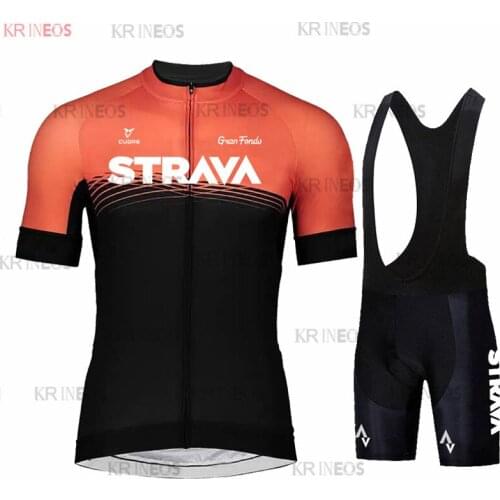 2021 STRAVA Team Cycling Jersey 20D Bib Set Bicycle Ropa Ciclism Short Mens Bicycle Clothing Maillot Culotte