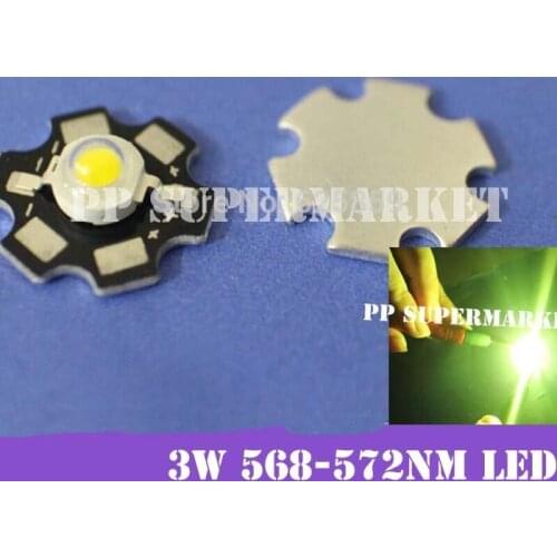 General green 10PCS 3W High Power LED Emitter 700mA 568-570NM with 20mm Star PCB