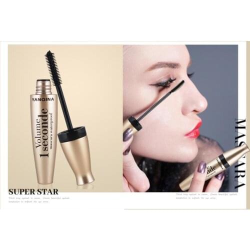 Fiber Mascara Thick Curling Eyelash Silicone Brush Head Lengthening Mascara Waterproof Eye Makeup Cosmetic TSLM1