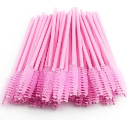 High Quality 10000pcs/lot Disposable Pink Eyelash Makeup Brush Silicone Make Up Brushes Wholesale