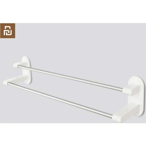 Youpin HL Towel Rack 2 Arms Towel Aluminum alloy Hanging with Hooks Bathroom Towel Rack Movable Towel Bars Bathroom Products D5