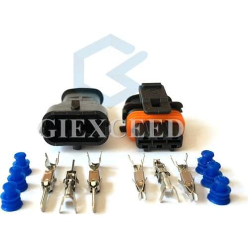 2 Sets 3 Pin 1928404074 Seald Automotive Connector Car Fuel Pressure Plug Air Flow Sensor Socket For Bosch
