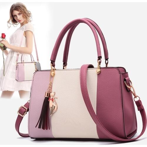 2020 Brand Designer Luxury Fashion Women Splice Shoulder Messenger Bags Ladies PU Leather Travel Hand bags Girls Shopping Totes