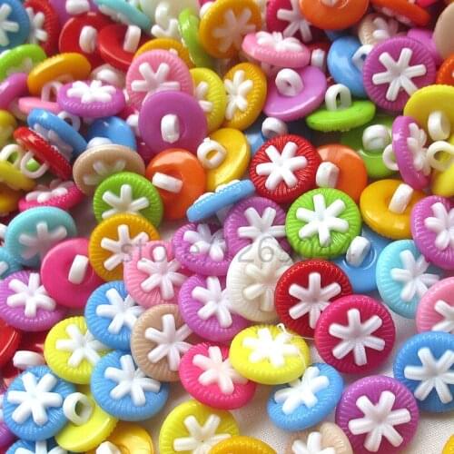 New 30/50/10pcs Colorful Plastic Buttons 15mm Sewing Craft Back Hole