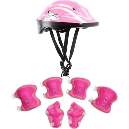 7PCS/Set Safety Helmet Knee Elbow Pad Sets Children Cycling Skate Bicycle Helmet Protection Safety Guard for Kids Boy Girl