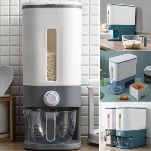 Automatic Plastic Cereal Dispenser Storage Box Rice Container Organizer Grain Storage Cans For Kitchen A1