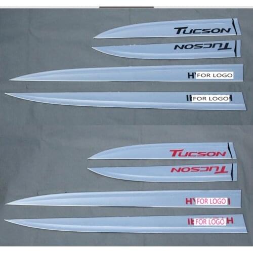 Car Styling Chrome Side Door Lining Body Molding Garnish Line Trim Cover Protector 4pcs For Hyundai Tucson 2015 2016 2017 2018