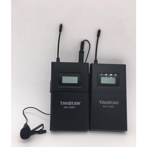 Takstar SGC-100W wireless lavalier lapel mic system Canon Nikon DSLR camera recording mic for audio video,interview,shooting