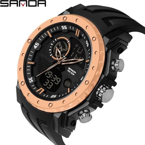 2020 New Fashion Sanda Watch Mens Top Brand Luxury Waterproof Sports Student Man Quartz Clock Military Relogio Masculino
