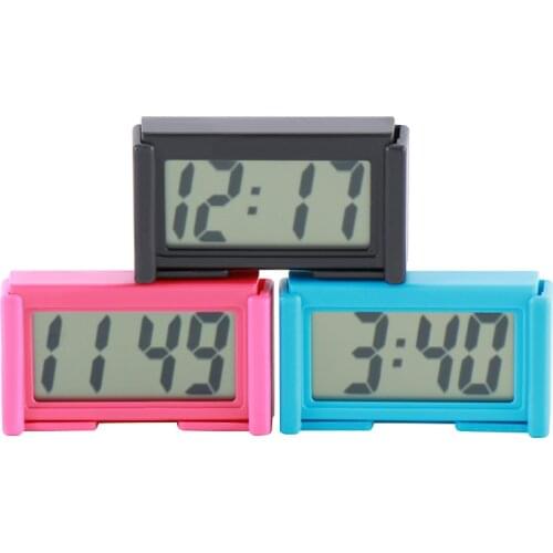 1 pcs Interior Self-Adhesive Time Clock Mini Small Bracket Desk LCD Display Digital Vehicle with Calendar LCD Screen