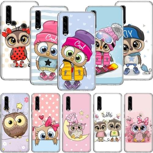 Cartoon Cute Owl Star LoveLy Candy Phone Case For Huawei P30 P40 P20 P10 Mate 20 10 30 Lite Pro P Smart Z Plus Printing Cover Co