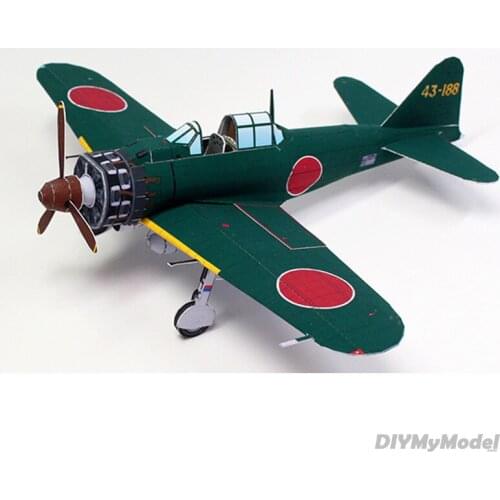 DIYMyModeI Japanese a6m5a Zero fighter 56 aircraft carrier DIY Handcraft Paper Model KIT Handmade Toy Puzzles Gift Movie props