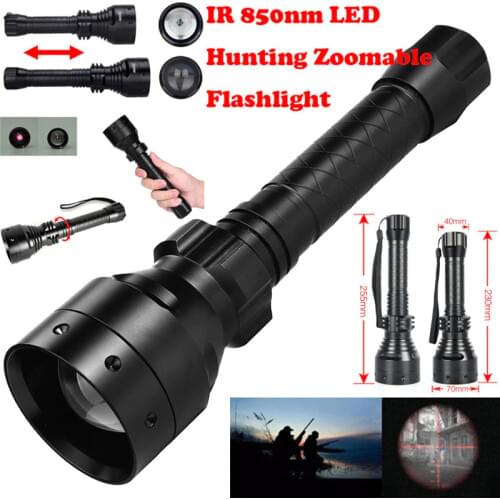 10W IR 850nm T67 LED 2*18650 3.7V Long Range Infrared Hunting Light Night Vision Torch Flashlight Torch Lamp Bicycle Light