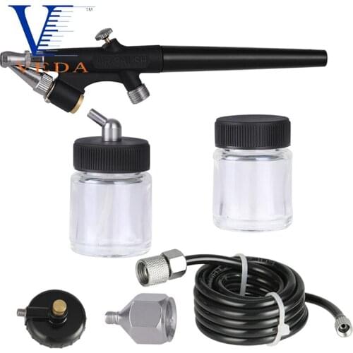 0.8mm Nozzle Airbrush Set 22cc Single-Action External Mix Siphon Feed Airbrush Set with 0.8mm Tip and 1/8" or M5 air inlet