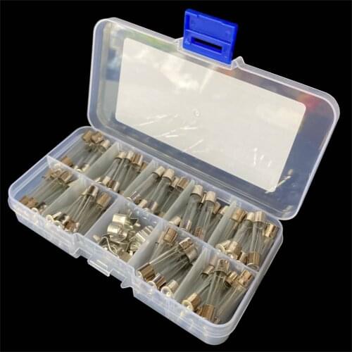 6*30mm Fuse box kit 72PCS=9Values*8pcs 0.5A 1A 2A 3A 5A 10A 15A 20A 30A blown fuze safety tube Protect circuit+ Clip seat 20pcs