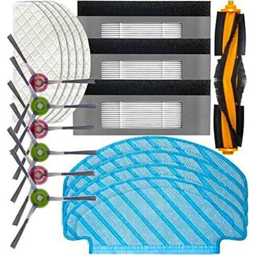 19PCS Plastic Filter Brush Mop Cloth Set for Deebot Ozmo T8 Vacuum Cleaner Parts