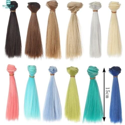1pcs 15cm*100cm Naturally straight hair for doll BJD/SD doll DIY High-temperature Doll Wigs