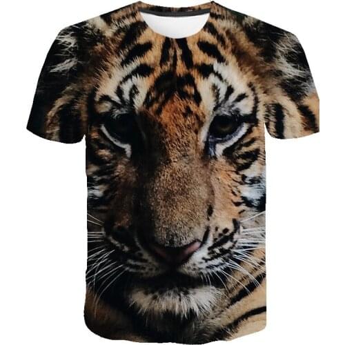 New 3D Printed T-shirt Animal Mens T-shirt S-6XL Print Casual T-shirt O-neck Hip Hop Short Sleeve Plus Size Summer 2021 Street
