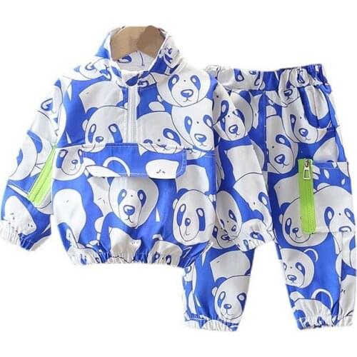 New Spring Autumn Baby Girls Clothes Children Fashion Cartoon Jacket Pants 2Pcs/Set Toddler Sports Boys Clothing Kids Tracksuits