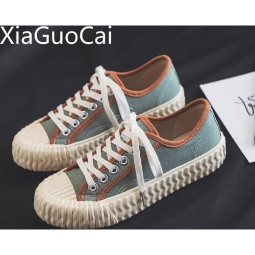 New Ladies Casual Shoes Summer Women Canvas Shoes Students Retro Round Toe Women Flat Shoes Sneakers