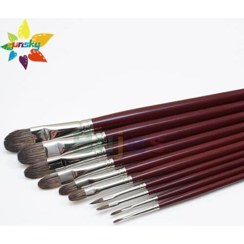 Original Germany da vinci BLACK SABLE 1845 Professional Russian sable hair Half round head Oil painting brush art supplies