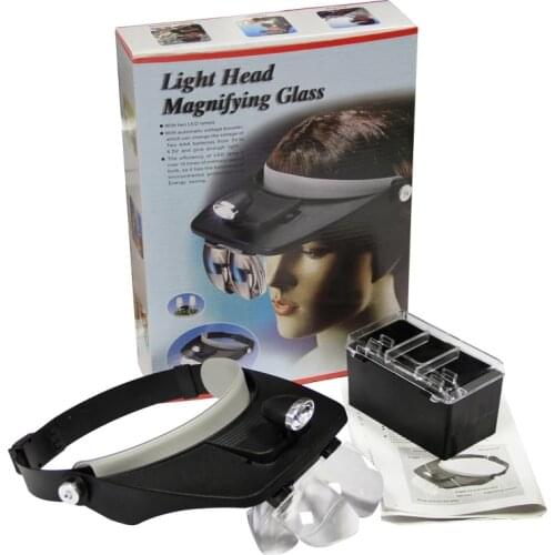 Beekeeping Grafting Tool Magnifier LED Light Binocular Head Magnifier with 4 Lens, High Definition Magnifier for Multi-Purpose