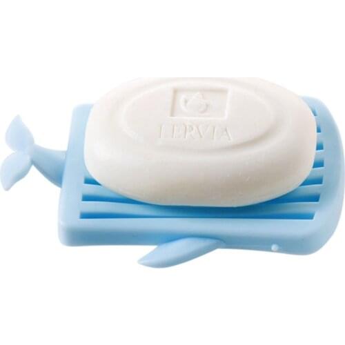 Kitchen Bathroom Flexible Soap Dish Plate Holder Tray cute whale Soapbox