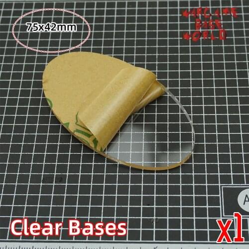 TRANSPARENT / CLEAR BASES for Miniatures - wargame oval bases 75x42mm oval bases