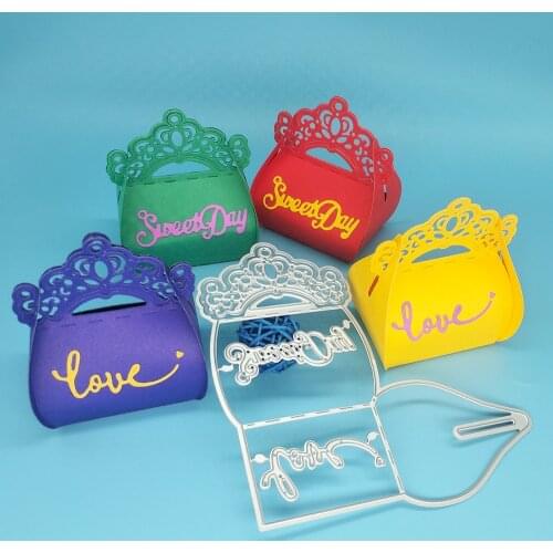 Christmas gift box with lace and LOVE SWEET DAY, candy box metal cutting mold, scrapbook card, photo album handmade art