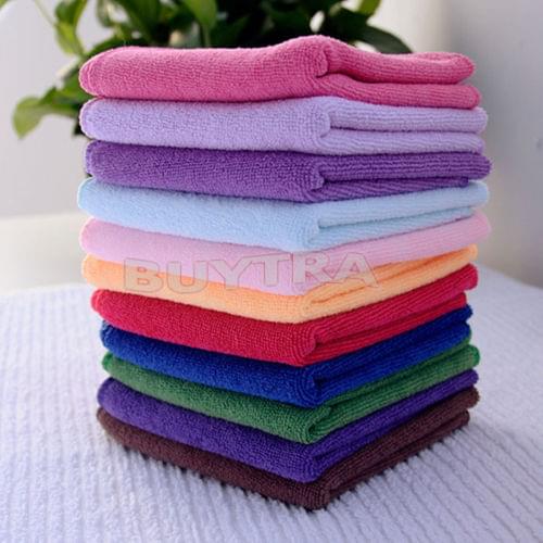 10 pcs Soft Microfiber Towel Car Washing Cloth for Car Polish& Wax Car Care Styling Cleaning Microfibre 25*25cm