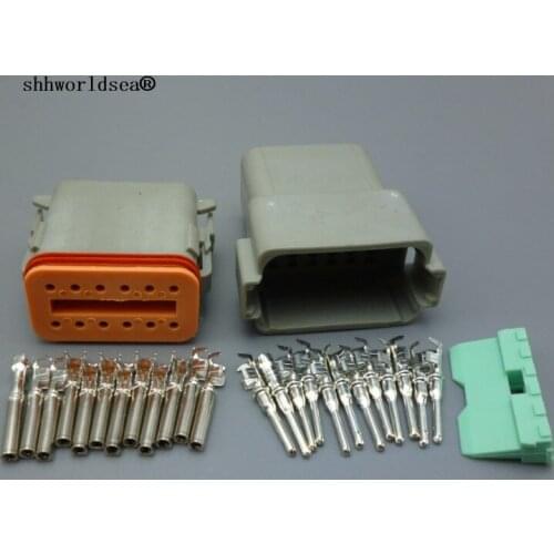 Shhworldsea 2 sets 12 Pin Car Auto Waterproof Electrical Wire Connector Plug DT04-12p and DT06-12S Free Shipping