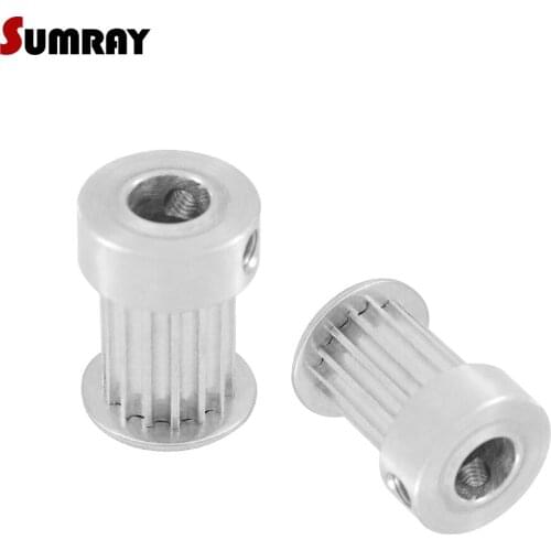 SUMRAY 3M 12T Timing Pulley 5/6/6.35mm Inner Bore Aluminium Motor Pulley 16mm Belt Width Gear Belt Pulley 2pcs