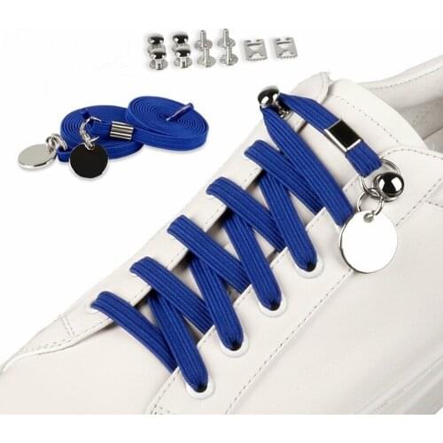 New 17 Colors No Tie Shoelaces Elastic Buckle Trendy Quick Lock Shoe Lacing System Shoestrings