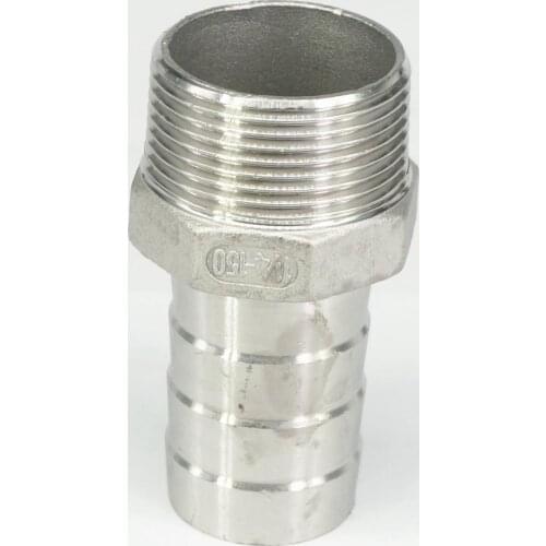 1-1/2" BSPT Male Fit Hose I/D 40mm Hose Barbed 304 Stainless Steel Pipe Fitting Hose tail Connector 230 PSI