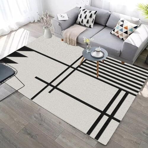 Nordic Abstract Striped Rug Living Room Coffee Table Pad American Light Luxury Bedroom Bedside For Home Full Made Carpets Custom