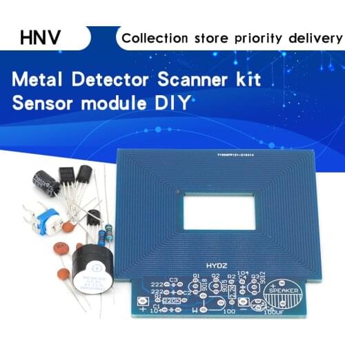 Metal Detector Scanner Unassembled Kit DC 3V-5V Suite Metal Sensor Board Module Electronic DIY Kits PCB Board Buzzer Capacitor
