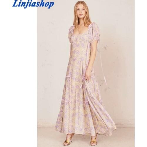 Holiday floral print midi dress vintage short sleeve tue women long party dress retro long dresses chic ruched dress